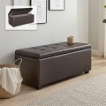 DENISE Storage Ottoman Pu Dark Brown 113x43x45cm