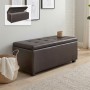 DENISE Storage Ottoman Pu Dark Brown 113x43x45cm