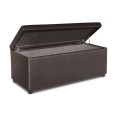DENISE Storage Ottoman Pu Dark Brown 113x43x45cm