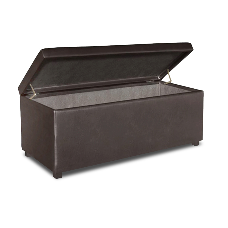 DENISE Storage Ottoman Pu Dark Brown 113x43x45cm
