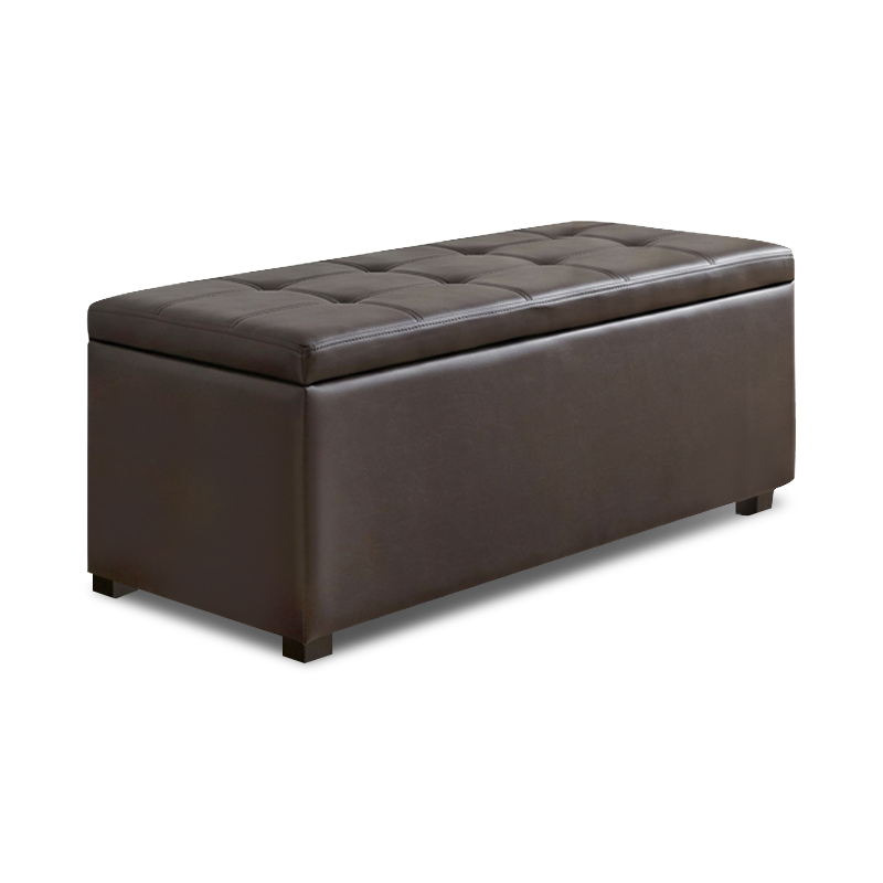 DENISE Storage Ottoman Pu Dark Brown 113x43x45cm