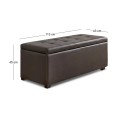 DENISE Storage Ottoman Pu Dark Brown 113x43x45cm