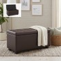 DENISE Storage Ottoman Pu Dark Brown 88x43x45cm