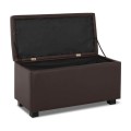 DENISE Storage Ottoman Pu Dark Brown 88x43x45cm
