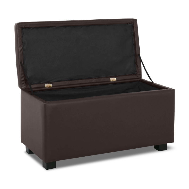 DENISE Storage Ottoman Pu Dark Brown 88x43x45cm