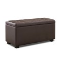 DENISE Storage Ottoman Pu Dark Brown 88x43x45cm