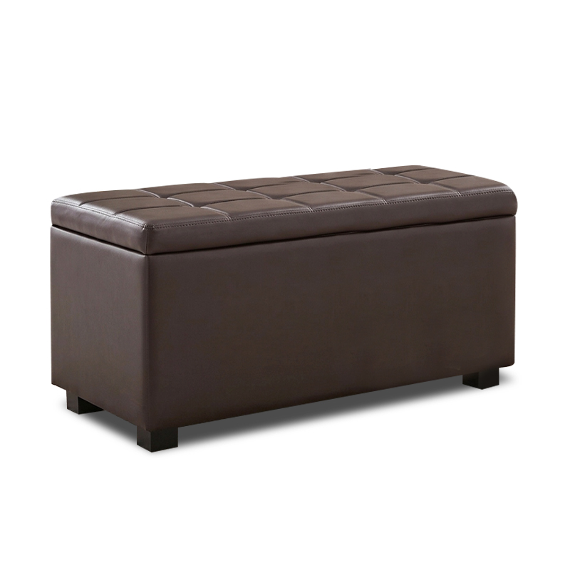 DENISE Storage Ottoman Pu Dark Brown 88x43x45cm
