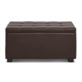 DENISE Storage Ottoman Pu Dark Brown 88x43x45cm
