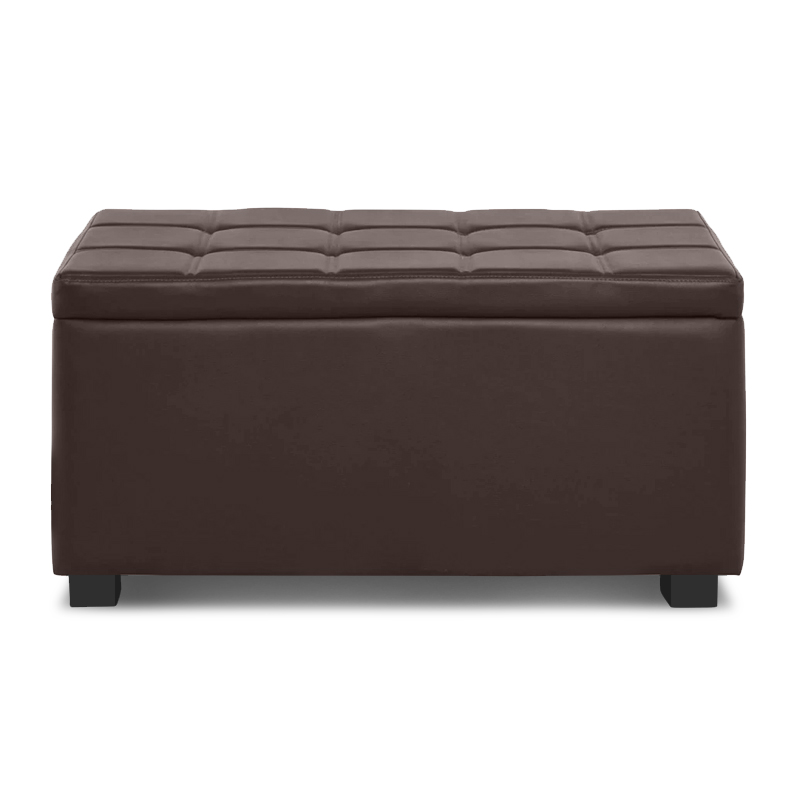 DENISE Storage Ottoman Pu Dark Brown 88x43x45cm