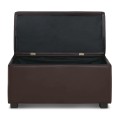 DENISE Storage Ottoman Pu Dark Brown 88x43x45cm