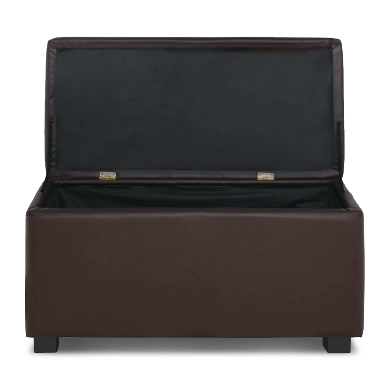 DENISE Storage Ottoman Pu Dark Brown 88x43x45cm