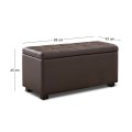 DENISE Storage Ottoman Pu Dark Brown 88x43x45cm