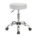 GLORY Stool Pu White/Chromed Base (Dia35x51/67cm)
