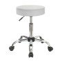 GLORY Stool Pu White/Chromed Base (Dia35x51/67cm)