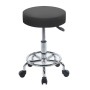 GLORY Stool (with footrest) Pu Black/Chromed Base (D35x47/61cm)