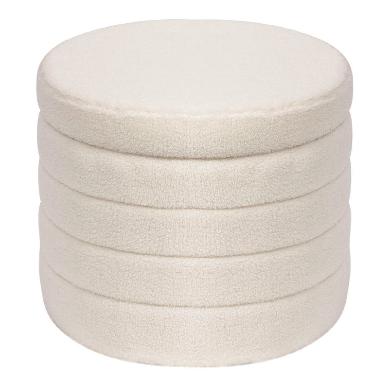 GROOVY Storage Stool Teddy Cream Fabric