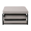 LOGAN Stool-Bed, Ecru Fabric 72x72x42cm