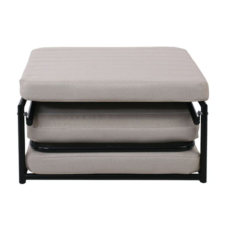 LOGAN Stool-Bed, Ecru Fabric 72x72x42cm