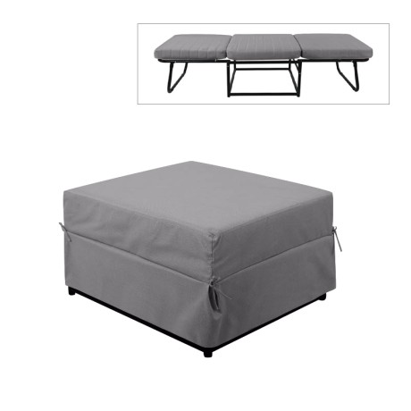 LOGAN Stool-Bed, Grey Fabric 72x72x42cm