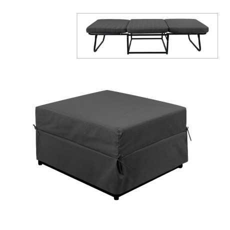 LOGAN Stool-Bed Black Fabric 72x72x42cm