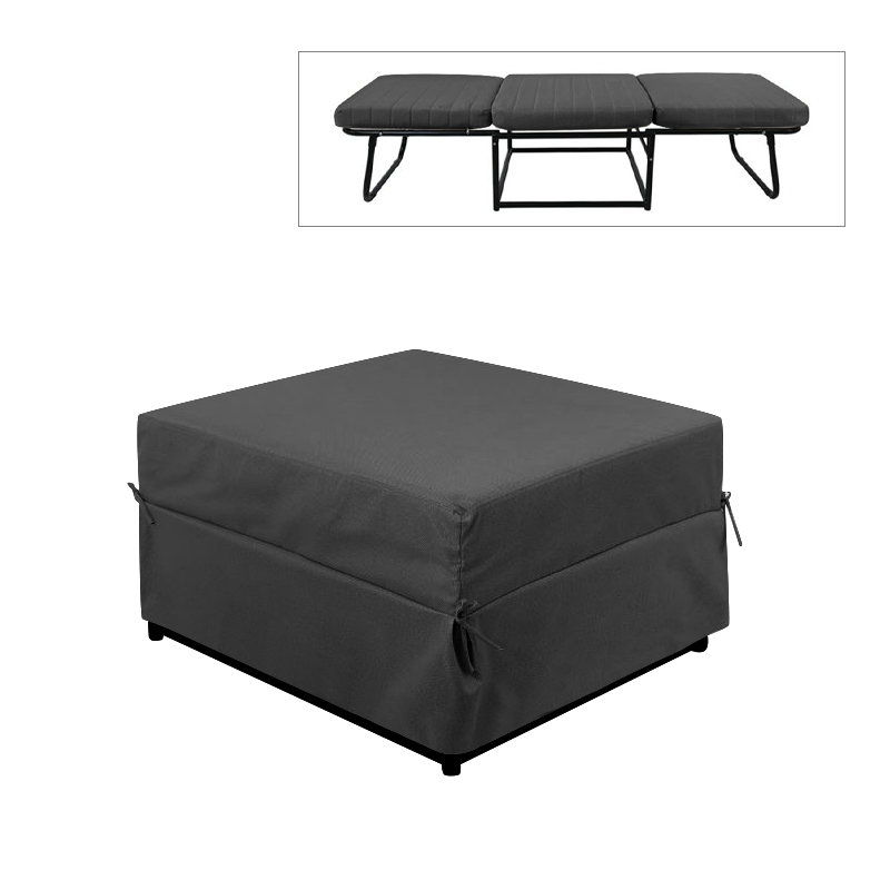 LOGAN Stool-Bed Black Fabric 72x72x42cm