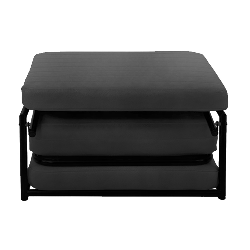 LOGAN Stool-Bed Black Fabric 72x72x42cm