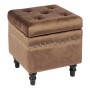 Loko stool with storage space and velure fabric in brown - black 37x37x40cm.