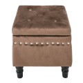 LOKO Storage Stool Black/Fabric Brown Velure