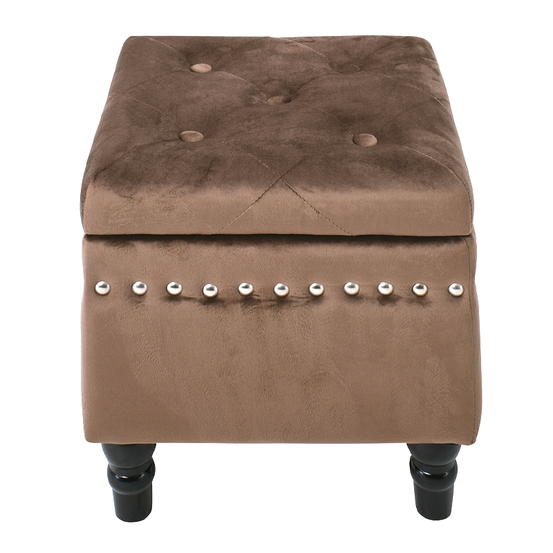LOKO Storage Stool Black/Fabric Brown Velure