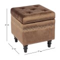 LOKO Storage Stool Black/Fabric Brown Velure