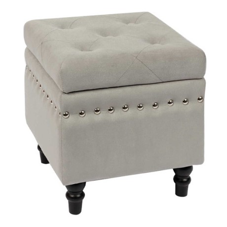 LOKO Storage Stool Black/Fabric Grey Velure