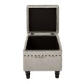 LOKO Storage Stool Black/Fabric Grey Velure