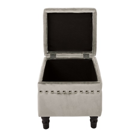 LOKO Storage Stool Black/Fabric Grey Velure