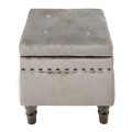 LOKO Storage Stool Black/Fabric Grey Velure