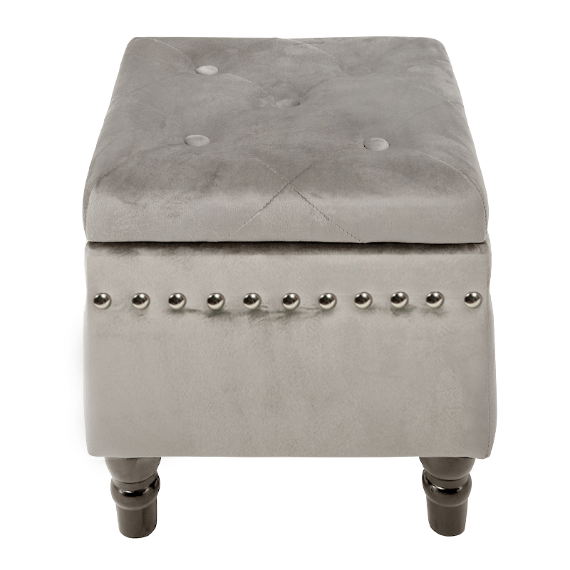 LOKO Storage Stool Black/Fabric Grey Velure