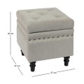 LOKO Storage Stool Black/Fabric Grey Velure