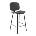 BARLEY Bar Stool Black Metal/Pu Vintage Black