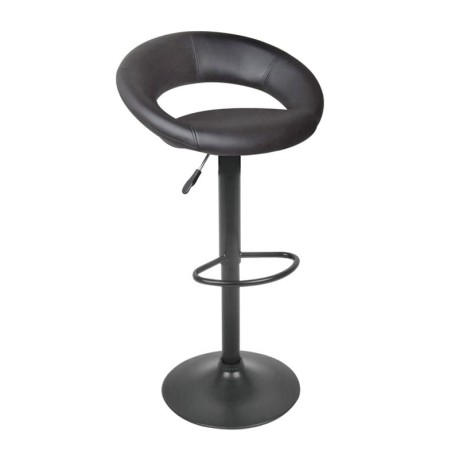 BELT Σκαμπώ BAR Μέταλλο Βαφή Μαύρο / PU Μαύρο