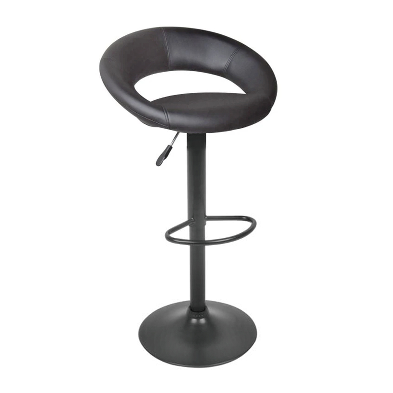 BELT Bar Stool Steel Black / Pu Black