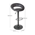 BELT Bar Stool Steel Black / Pu Black