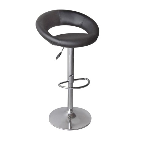 Belt bar stool with metallic frame and Pu coating in black color 54x49x82/103cm.