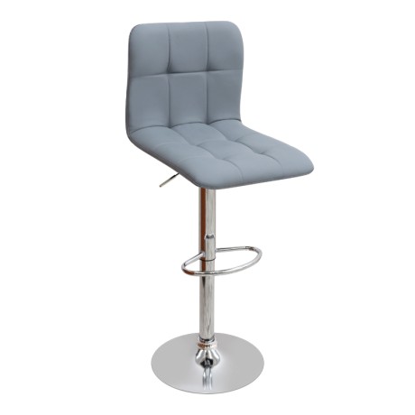 Carmelo Megapap bar stool with adjustable height made of pu leather in grey color 45x42x90/113cm.