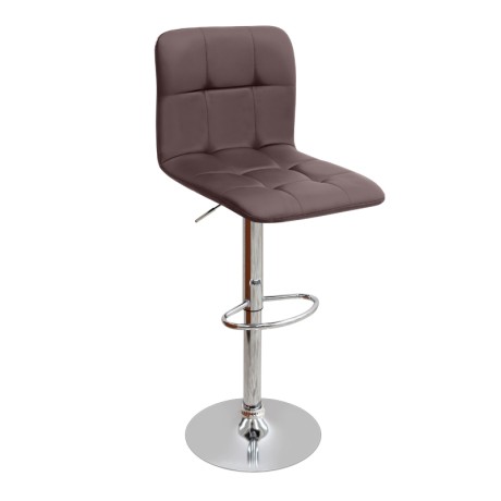 Carmelo Megapap bar stool with adjustable height made of pu leather in brown color 45x42x90/113cm.