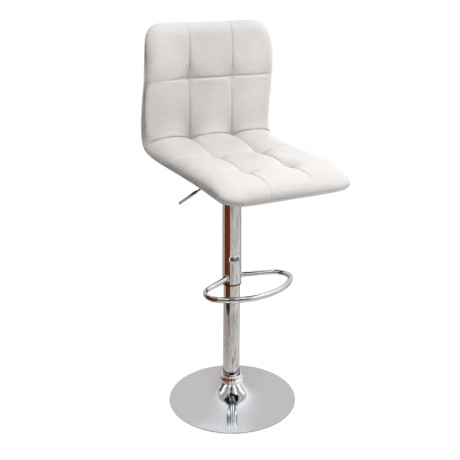 Carmelo Megapap bar stool with adjustable height made of pu leather in white color 45x42x90/113cm.