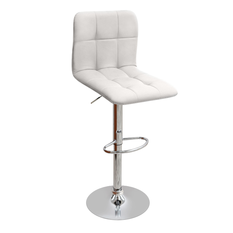 Carmelo Megapap bar stool with adjustable height made of pu leather in white color 45x42x90/113cm.