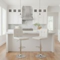 Carmelo Megapap bar stool with adjustable height made of pu leather in white color 45x42x90/113cm.