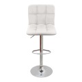 Carmelo Megapap bar stool with adjustable height made of pu leather in white color 45x42x90/113cm.