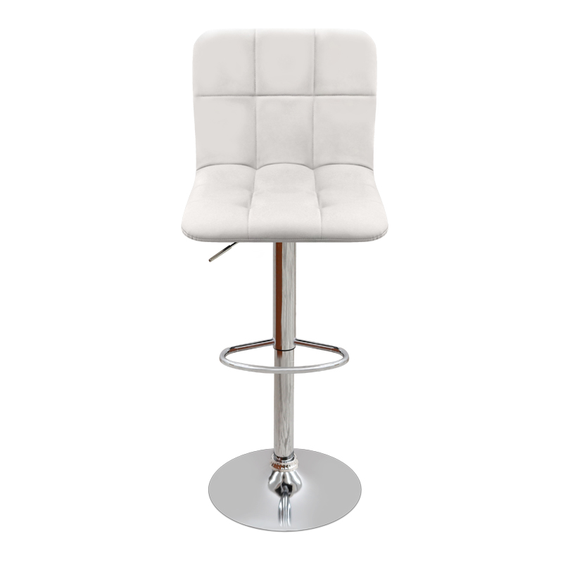 Carmelo Megapap bar stool with adjustable height made of pu leather in white color 45x42x90/113cm.