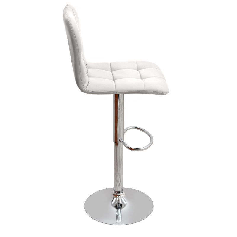 Carmelo Megapap bar stool with adjustable height made of pu leather in white color 45x42x90/113cm.
