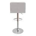 Carmelo Megapap bar stool with adjustable height made of pu leather in white color 45x42x90/113cm.